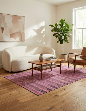 4' 4 x 5' 9 Hand Woven Kilim Modern Wool Rug