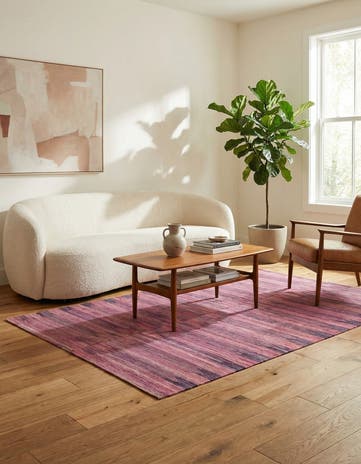 4' 4 x 5' 9 Hand Woven Kilim Modern Wool Rug