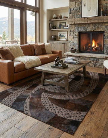 5' x 8' Cowhide Leather Rug