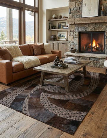 5' x 8' Cowhide Leather Rug