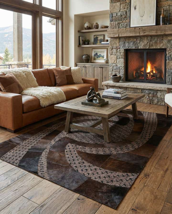 5' x 8' Cowhide Leather Rug