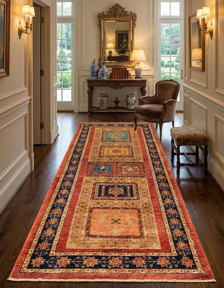 Detail image of 2' 11 x 7' 3 Kashkuli Wool Runner Rug