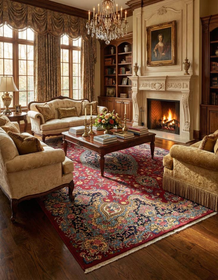 Detail image of 9' 10 x 12' 8  Hand Knotted Kashmar Persian Wool Rug