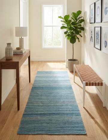 4' 8 x 10' 9 Hand Woven Kilim Modern Wool Runner Rug