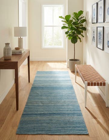 4' 8 x 10' 9 Hand Woven Kilim Modern Wool Runner Rug