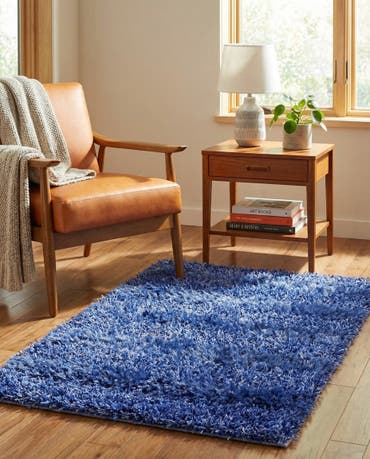  2' 5 x 4' 6  Hand Knotted Solid Shag Oriental Rug