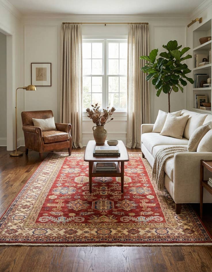 Detail image of 5' 7 x 7' 11  Hand Knotted Kazak Oriental Rug