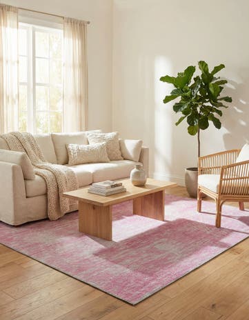 Pink Asha Square Rug