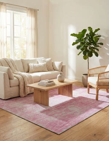 Pink Asha Square Rug