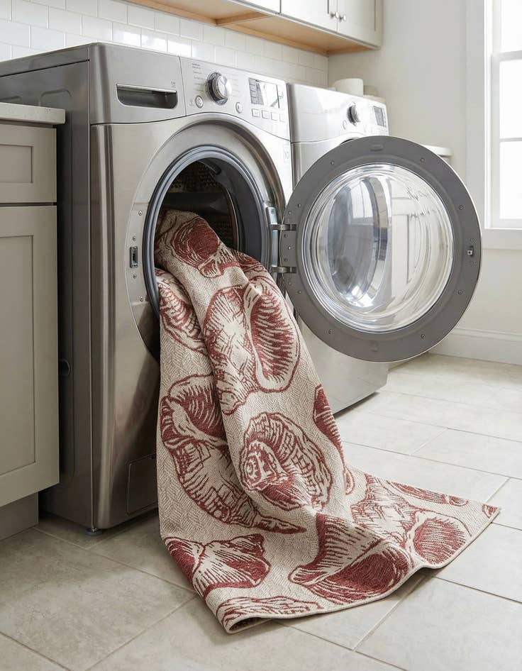 Detail image of 5' 3 x 8'  Washable Coastal Indoor / Outdoor Rug