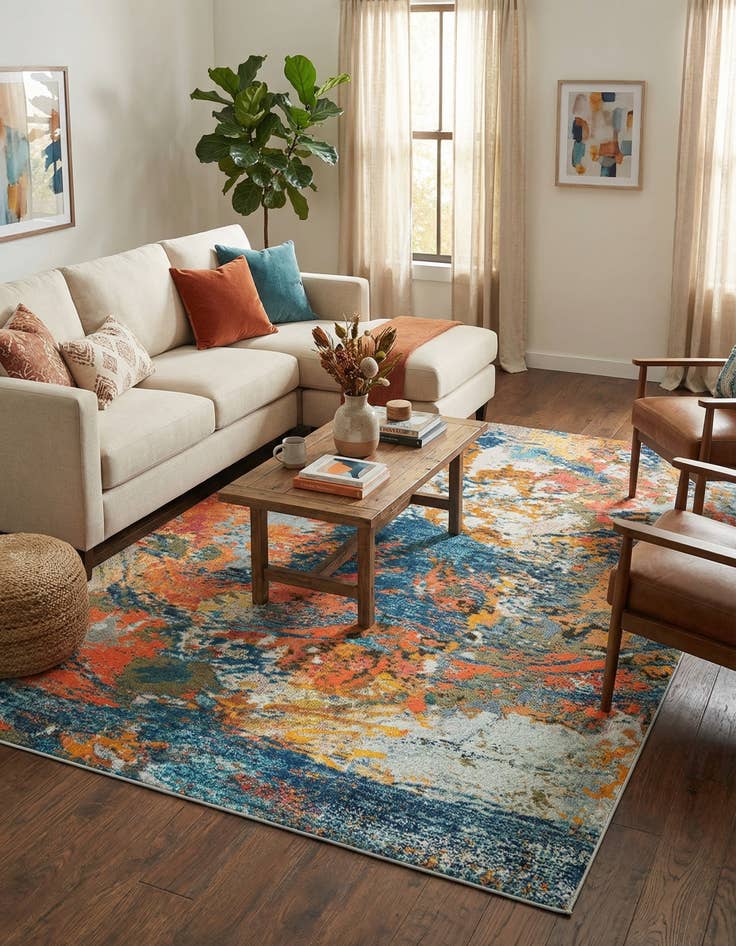 Detail image of  6' x 9'  Washable Vivid Rug