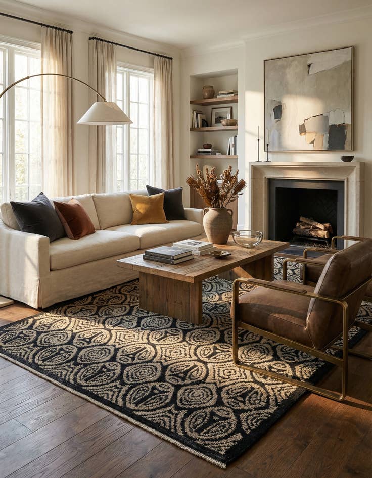 Detail image of 6' 7 x 9' 6 Hand Knotted Darya Wool Rug
