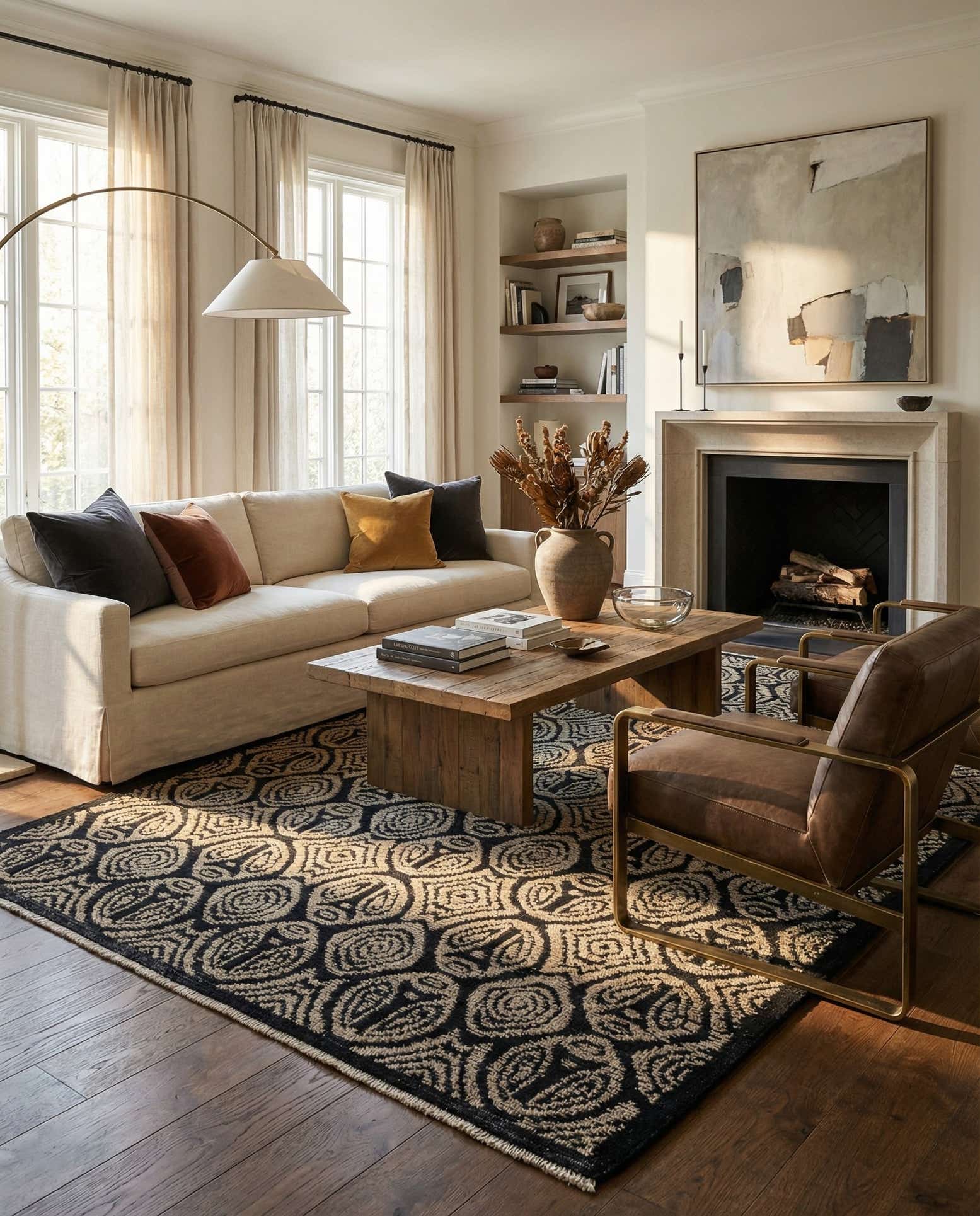 6' 7 x 9' 6 Hand Knotted Darya Wool Rug