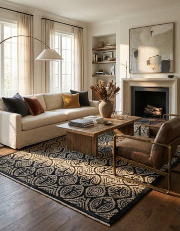 6' 7 x 9' 6 Hand Knotted Darya Wool Rug