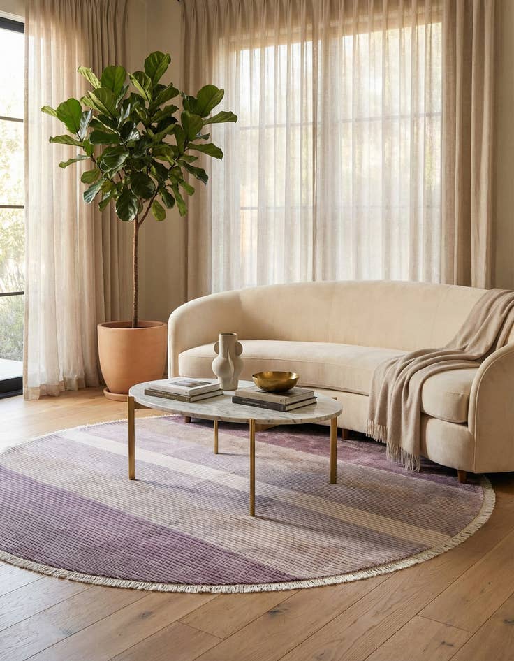 Detail image of  6' 8 x 6' 8  Hand Knotted Darya Wool Round Rug