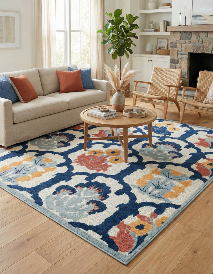 Detail image of 7' x 10'  Washable Belize Indoor / Outdoor Rug