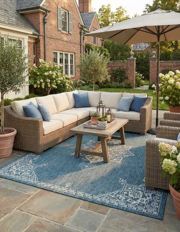 10' x 13' Easy-Clean Traditional Indoor / Outdoor Rug
