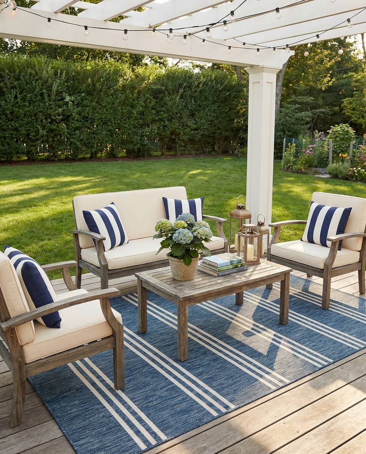 Detail image of 6' x 9' Easy-Clean Jill Zarin Anguilla Indoor / Outdoor Rug