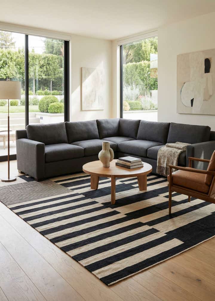 8' 6 x 9' 9 Hand Woven Kilim Modern Wool Rug