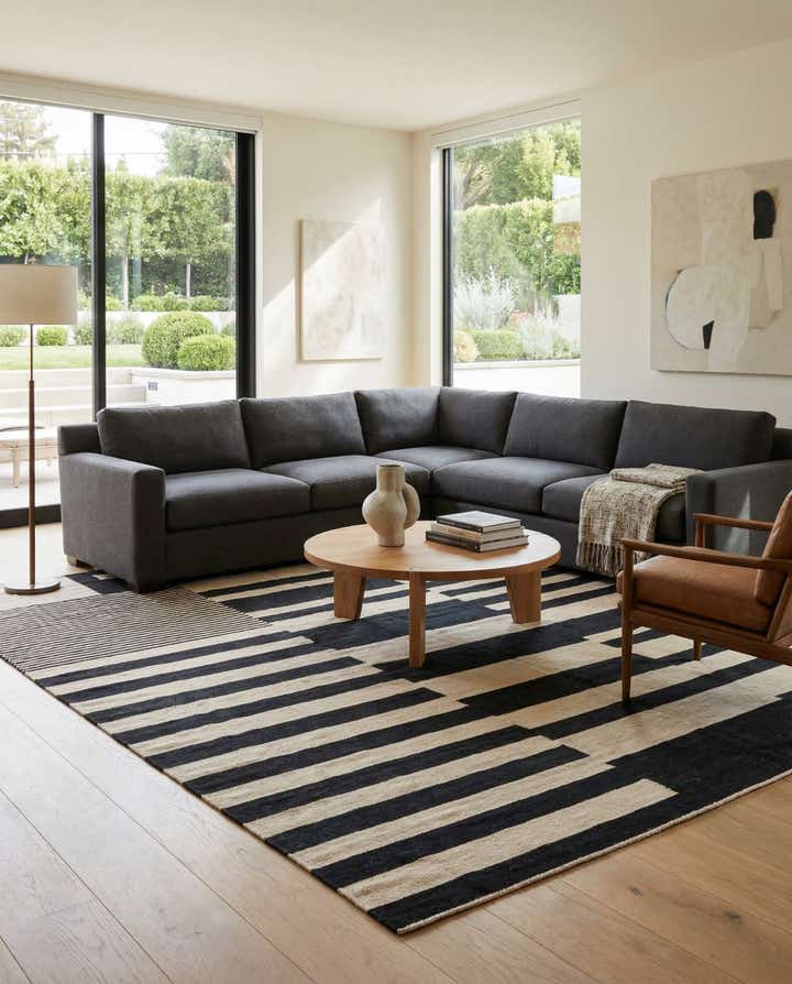 8' 6 x 9' 9 Hand Woven Kilim Modern Wool Rug