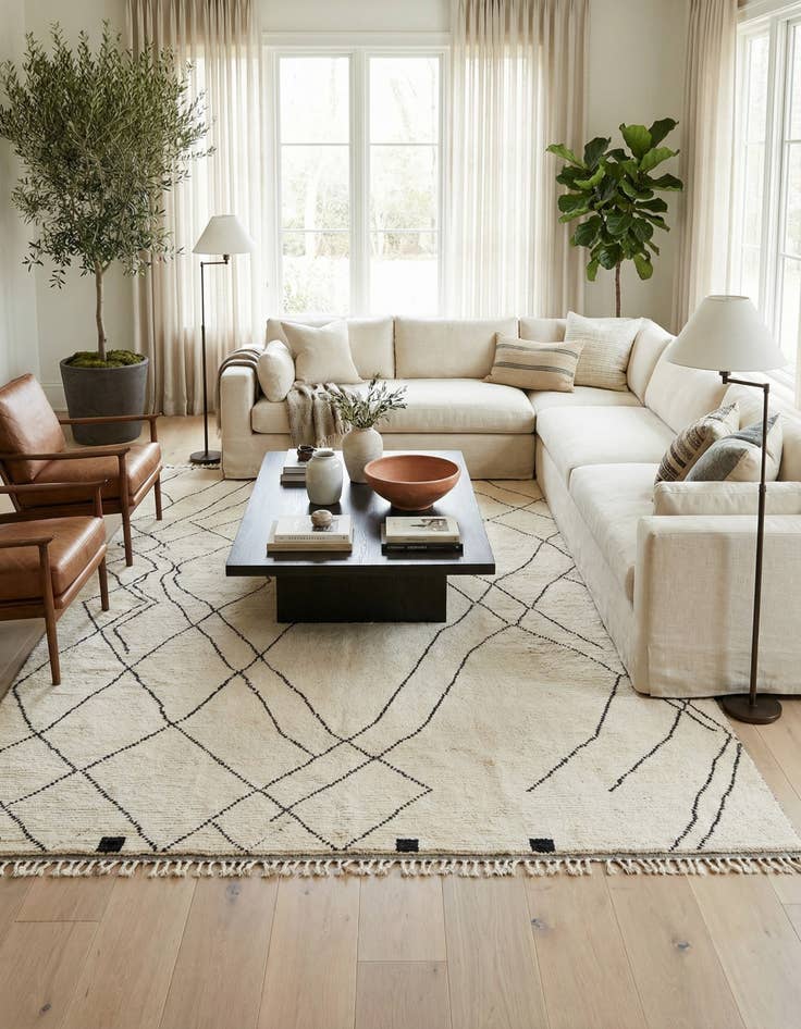 Detail image of 10' 1 x 15' 4  Hand Knotted Moroccan Wool Rug