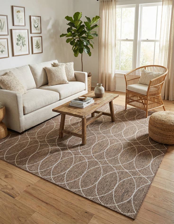 Detail image of 10' x 10'  Washable Trellis Indoor / Outdoor Square Rug