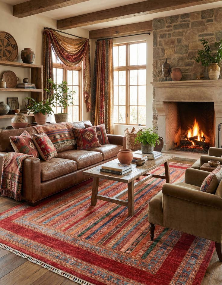 Detail image of 6' 10 x 9' 9  Hand Knotted Ariana Ziegler Rug