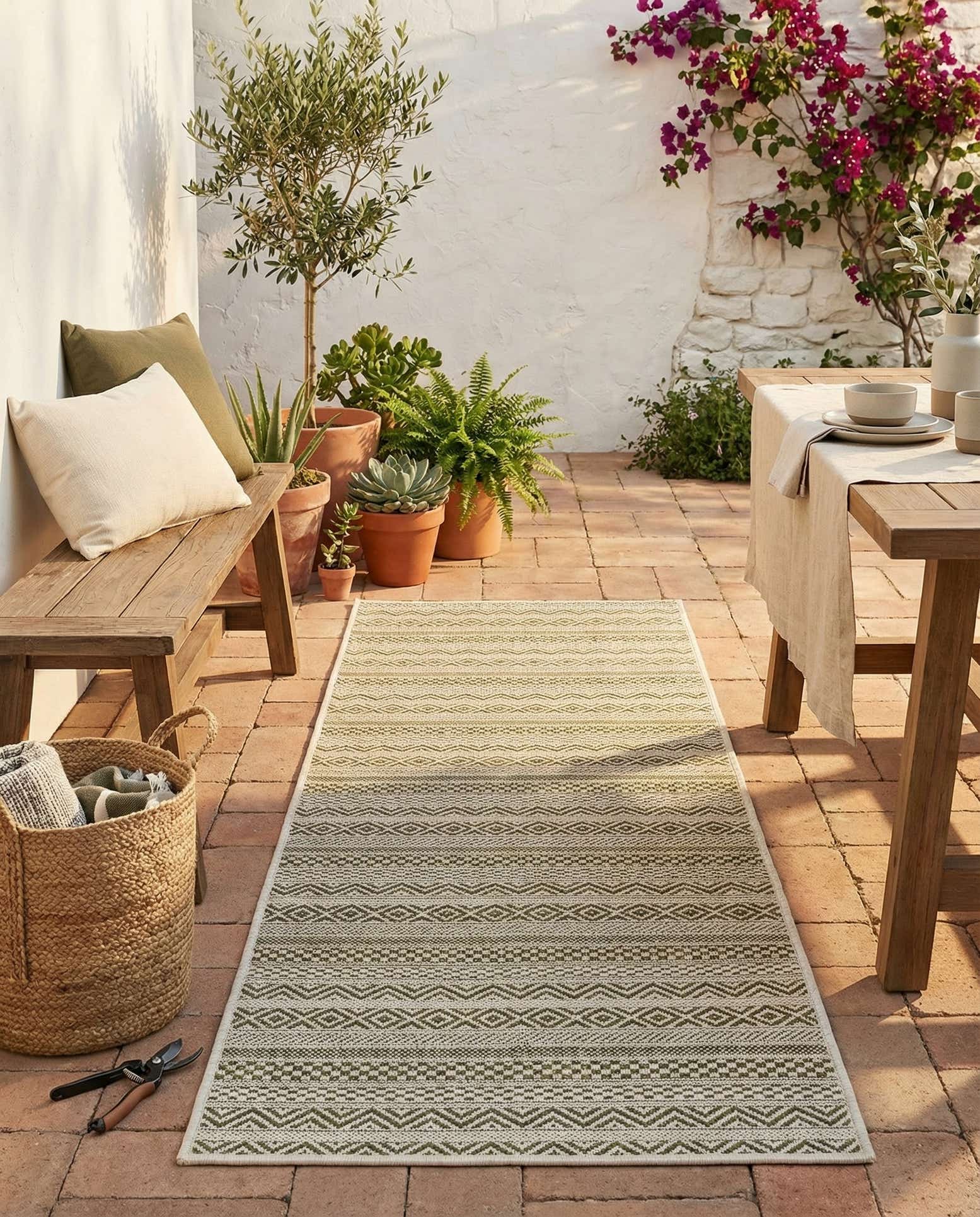 2' x 8' Easy-Clean Ribbon Indoor / Outdoor Runner Rug