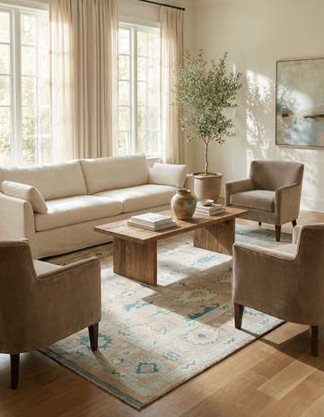 8' 6 x 12' 4 Hand Knotted Oushak Wool Rug