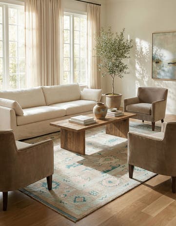 8' 6 x 12' 4 Hand Knotted Oushak Wool Rug