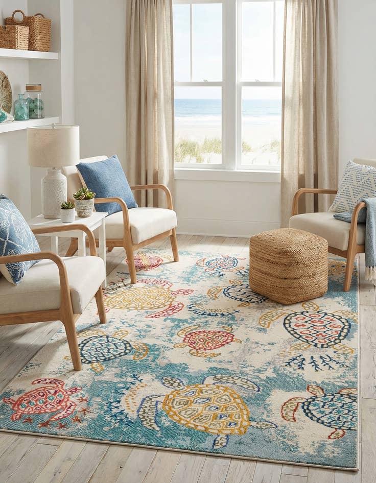 Detail image of 6' x 9'  Washable Capri Rug