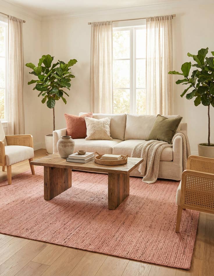 Detail image of  7' 1 x 10'  Hand Braided Jute Rug