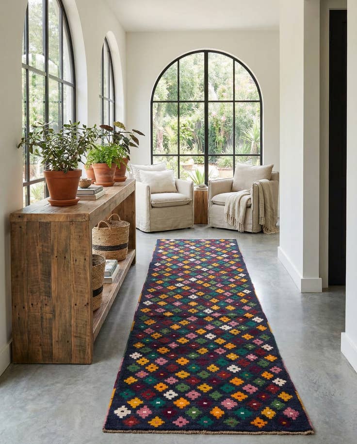 Detail image of 2' 8 x 9' 10 Hand Knotted Balouch Wool Runner Rug