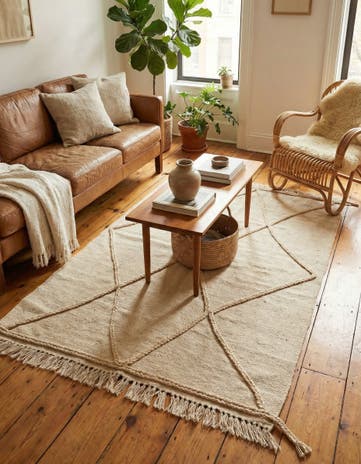 3' 4 x 5' Hand Knotted Moroccan Wool Rug