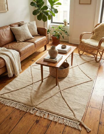 3' 4 x 5' Hand Knotted Moroccan Wool Rug