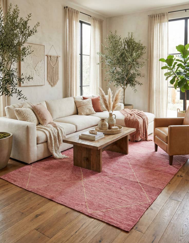 Detail image of 5' 7 x 8'  Hand Knotted Moroccan Wool Rug