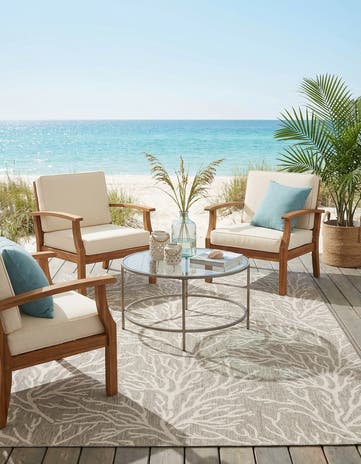 9' x 12' Easy-Clean Coastal Indoor / Outdoor Rug