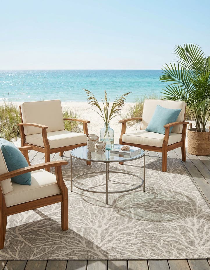 9' x 12' Easy-Clean Coastal Indoor / Outdoo...