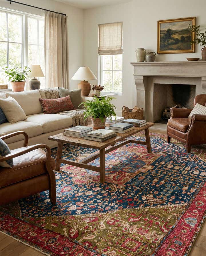 10' x 13' Easy-Clean Traditional Indoor / Outdoor Rug
