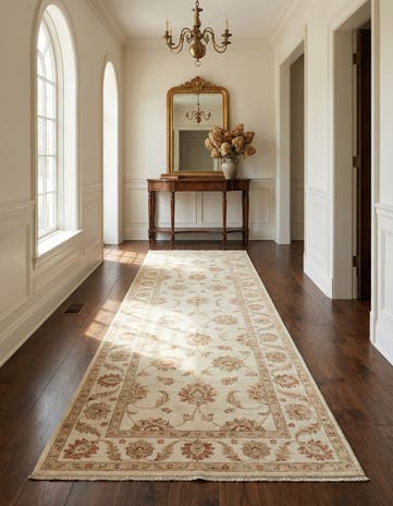 2' 10 x 9' 9 Hand Knotted Peshawar Ziegler Runner Rug