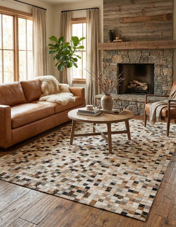 4' 11 x 7' 10 Cowhide - Patchwork Rug