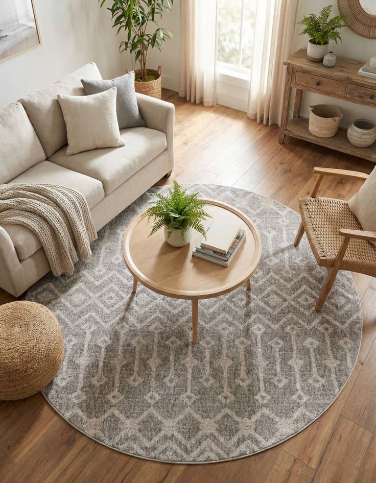 Detail image of 7' x 7' Eco Trellis Round Rug