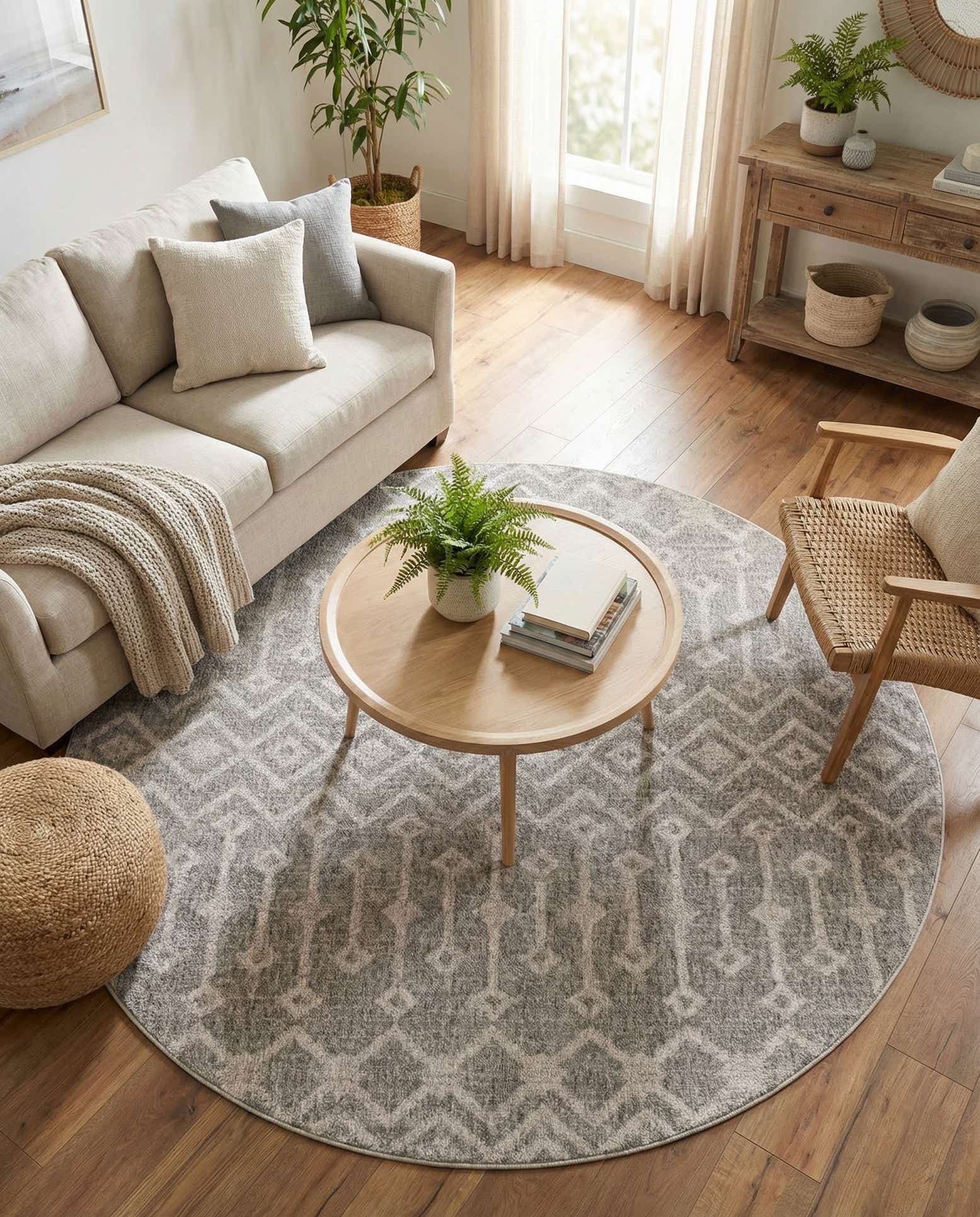 7' x 7' Eco Trellis Round Rug