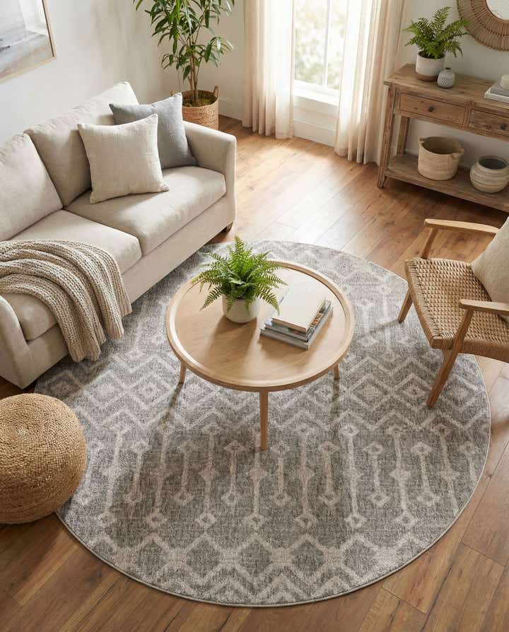 7' x 7' Eco Trellis Round Rug
