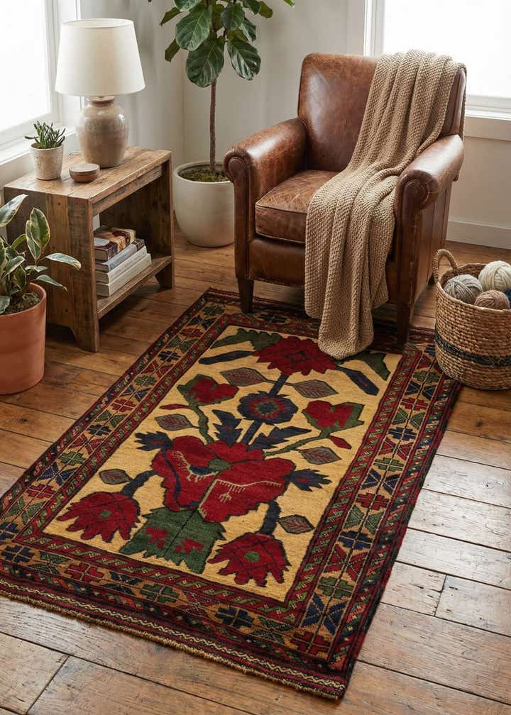 2' 10 x 4' 8 Hand Knotted Sumak Wool Rug