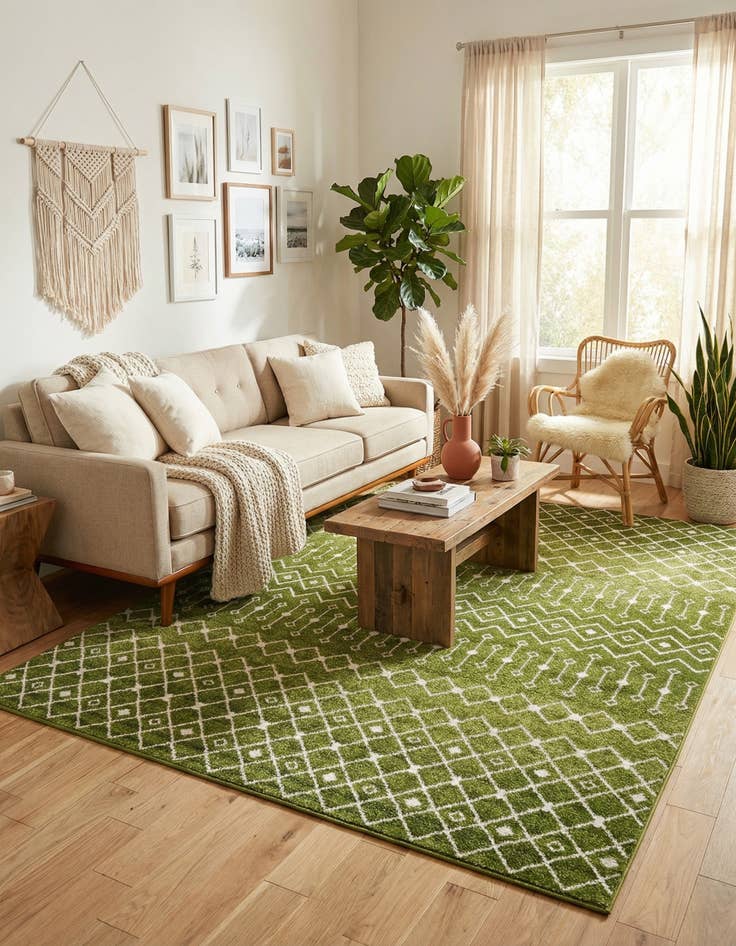 Detail image of 10' x 13' Moroccan Trellis Rug