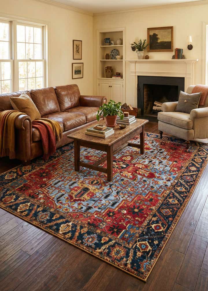 7' x 10' Easy-Clean Traditional Indoor / Outdoor Rug