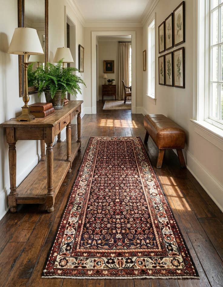 Detail image of  3' 8 x 10' 4 Hamedan Wool Runner Rug