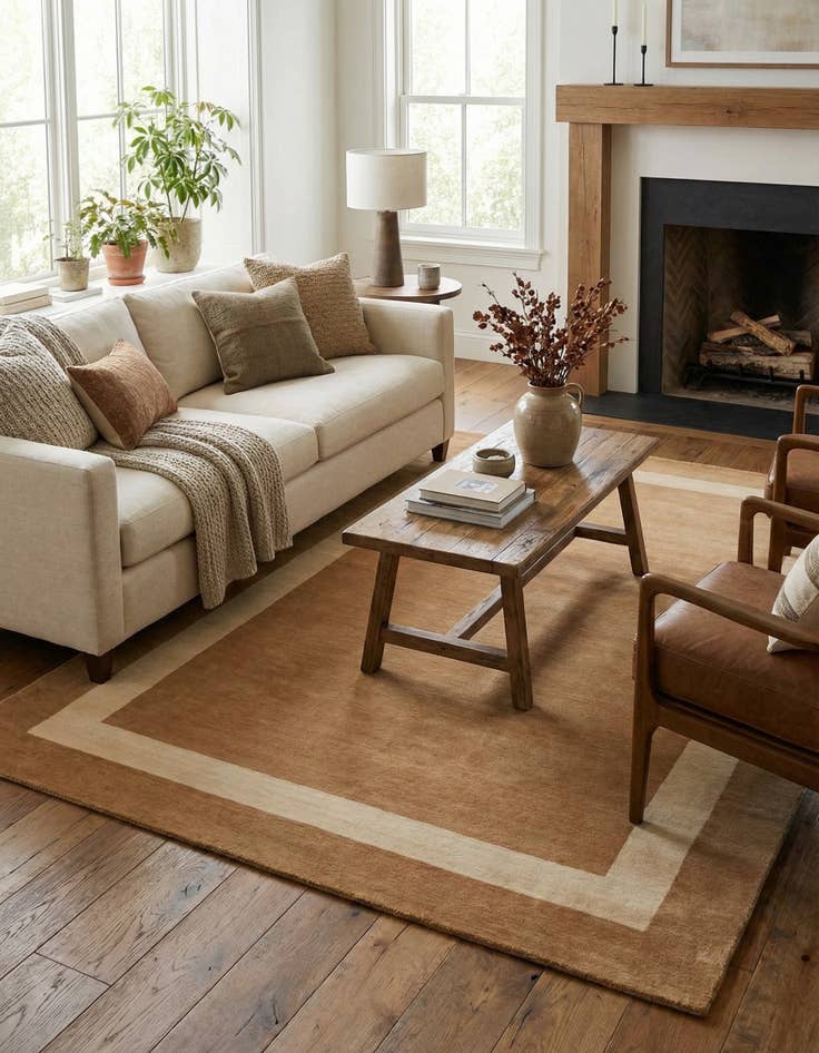 Detail image of 6' 1 x 9' Jill Zarin Border Wool Rug