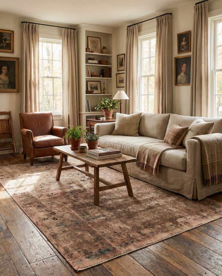 4' 5 x 7' Hand Knotted Ultra Vintage Persian Wool Rug